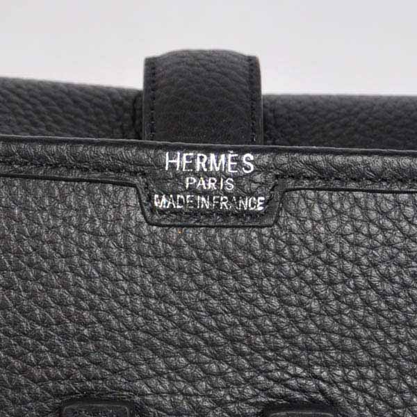 High Quality Hermes Jige Large Clutch Handbag Black 1052 Replica - Click Image to Close